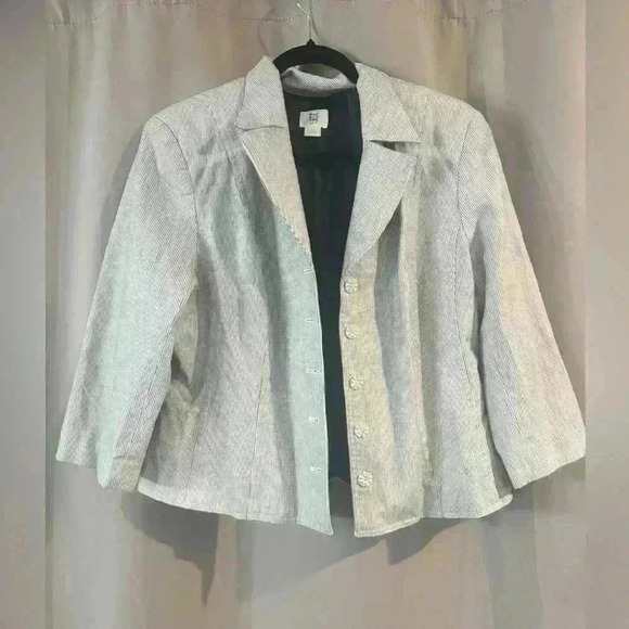 Women’s Striped White Apt. 9 Blazer - Picture 1 of 6